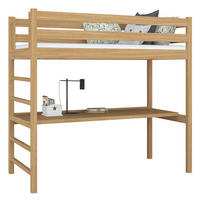 HOCHBETT N01 mit Schreibtisch Eiche Natur 90/180 - Eiche Artisan, Naturmaterialien/Holz (90/180cm) - N-Wood