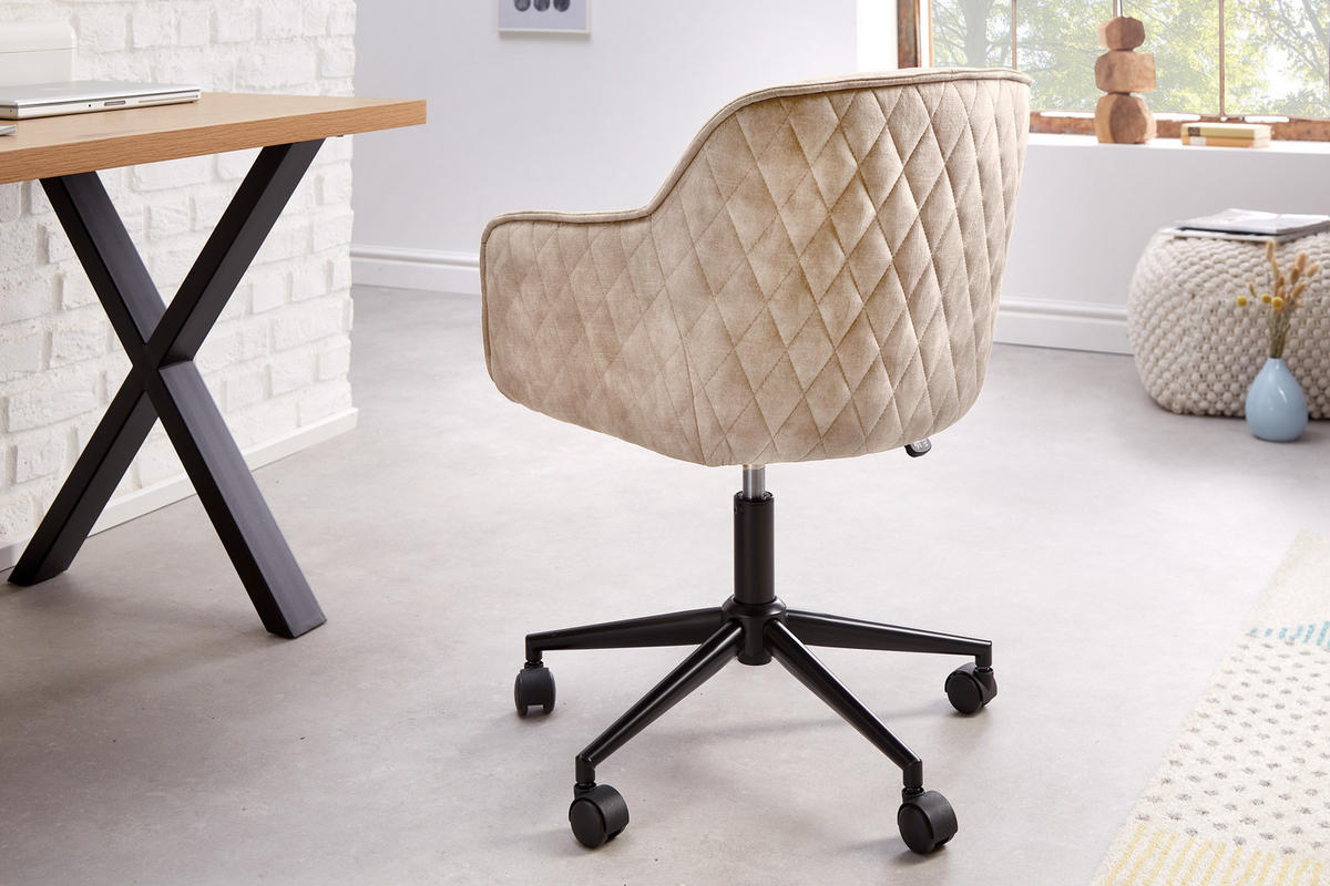 STUHL EUPHORIA Samt Greige 90 cm - Greige/Beige, Textil/Metall (58/81/60cm) - riess-ambiente
