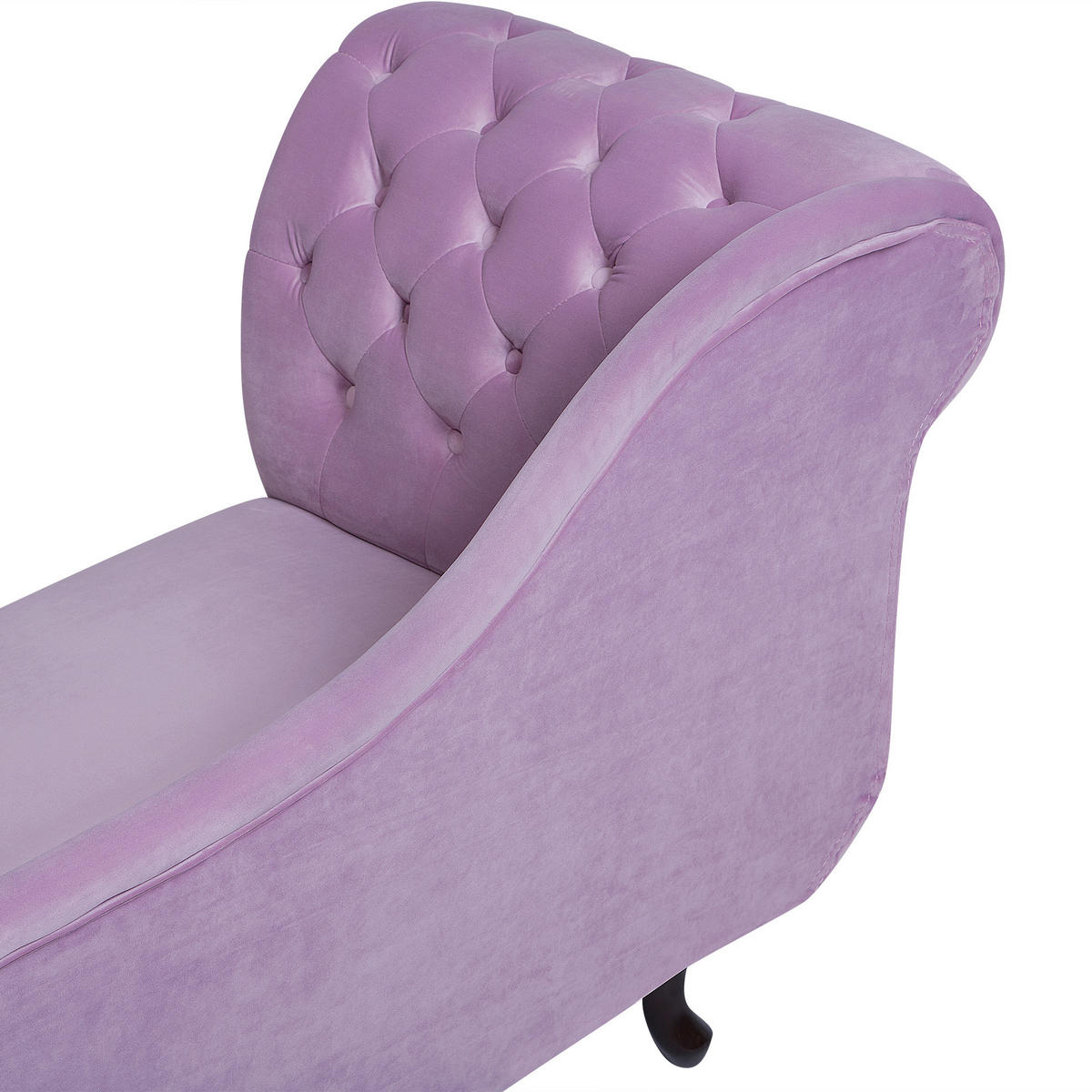 CHAISELONGUE Samtstoff violett linksseitig Nimes - Violett/Schwarz, Textil (170/79/61cm) - Beliani