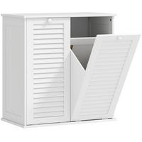 MIDISCHRANK 70/38/73 cm aus MDF mit 2 Wäschekörben und Lamellentüren Weiß - Weiß, Holzwerkstoff (70/73/38cm) - Modenvie
