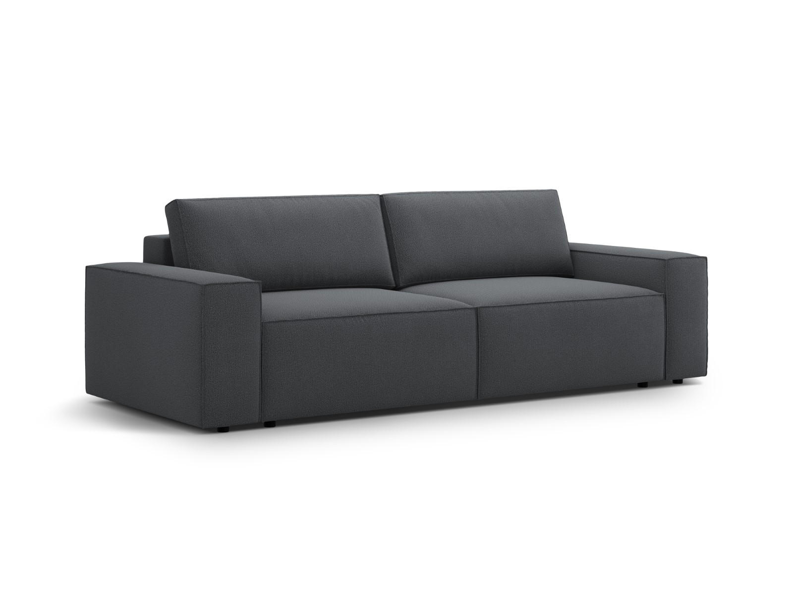 SOFA ausklappbar mit Bettkasten Jodie aus strukturiertem Stoff dunkelgrau 3 Sitzplätze - Dunkelgrau, Textil (107/86/247cm) - Micadoni