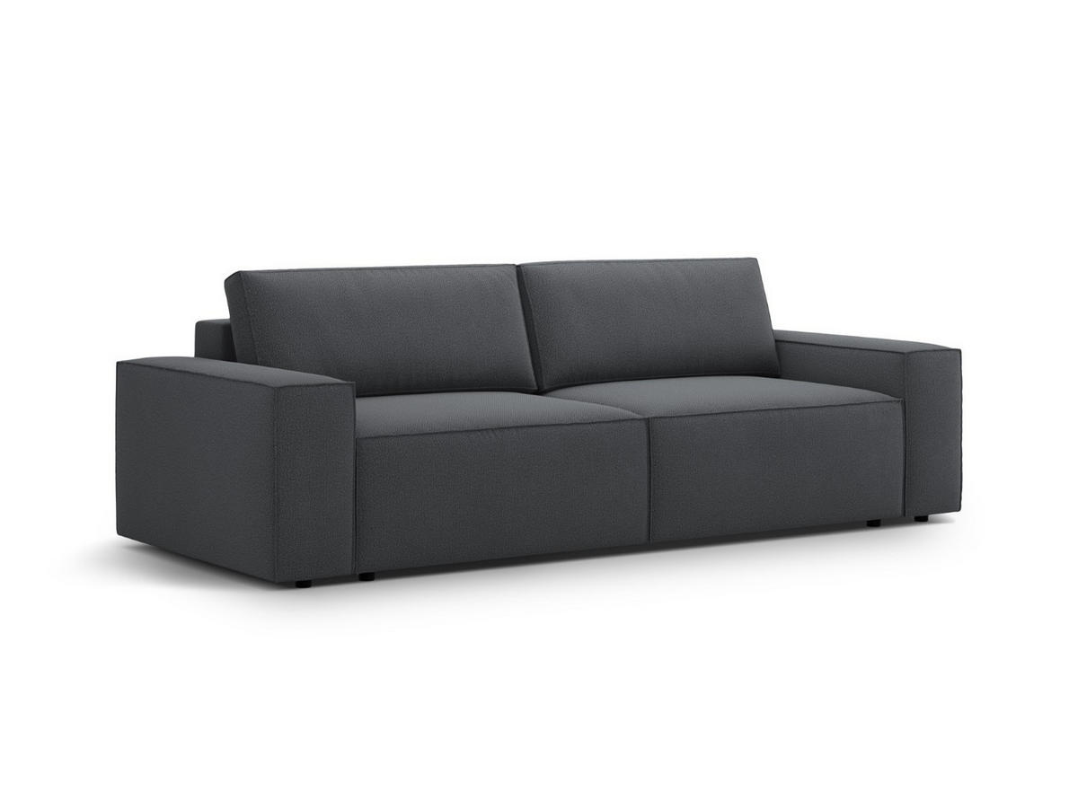 SOFA ausklappbar mit Bettkasten Jodie aus strukturiertem Stoff dunkelgrau 3 Sitzplätze - Dunkelgrau, Textil (107/86/247cm) - Micadoni
