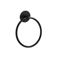 HANDTUCHSTANGE , 16 cm großer Handtuchring - Schwarz, Metall (16/7.2/18cm) - BELZ