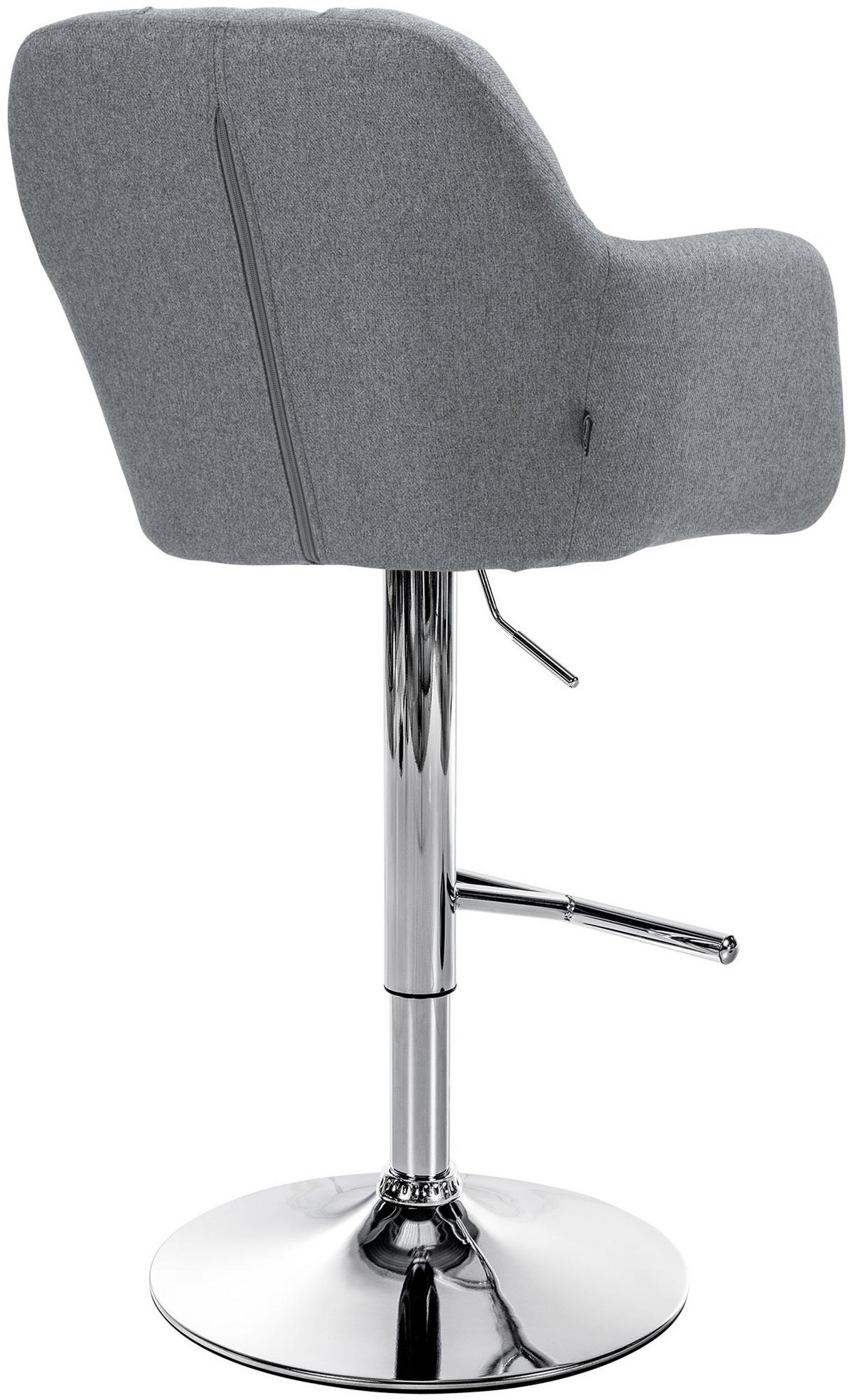 BARHOCKER Nardo Stoff chrom grau - Chromfarben/Grau, Textil/Metall (57/118/59cm) - TPFLiving