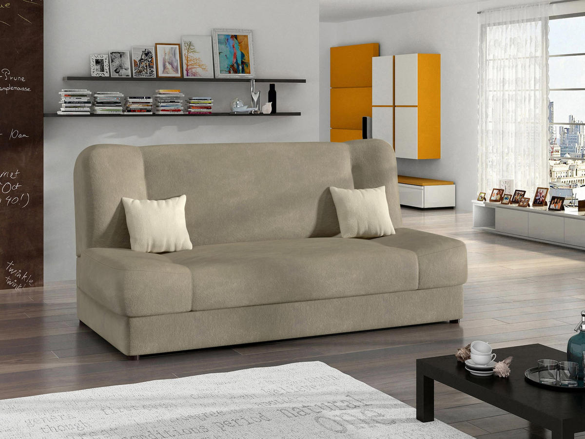 SCHLAFSOFA Jonas Premium - Naturfarben, Holz/Textil (195/86/87cm)