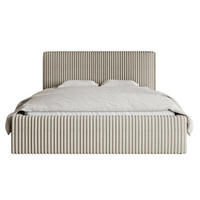 POLSTERBETT Tilio Hellbeige Cordbezug 180 cm - Ecru/Schwarz, Kunststoff/Textil (180/200cm) - Selsey