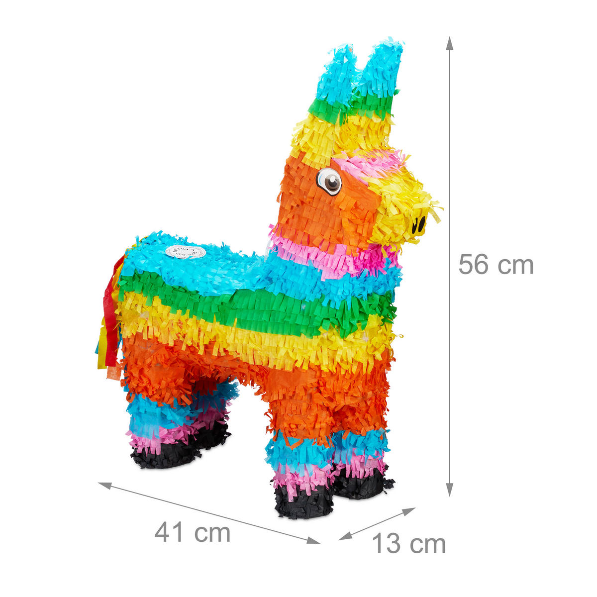 PINATA Lama - Multicolor, Papier/Wellpappe (41/56/13cm) - Relaxdays