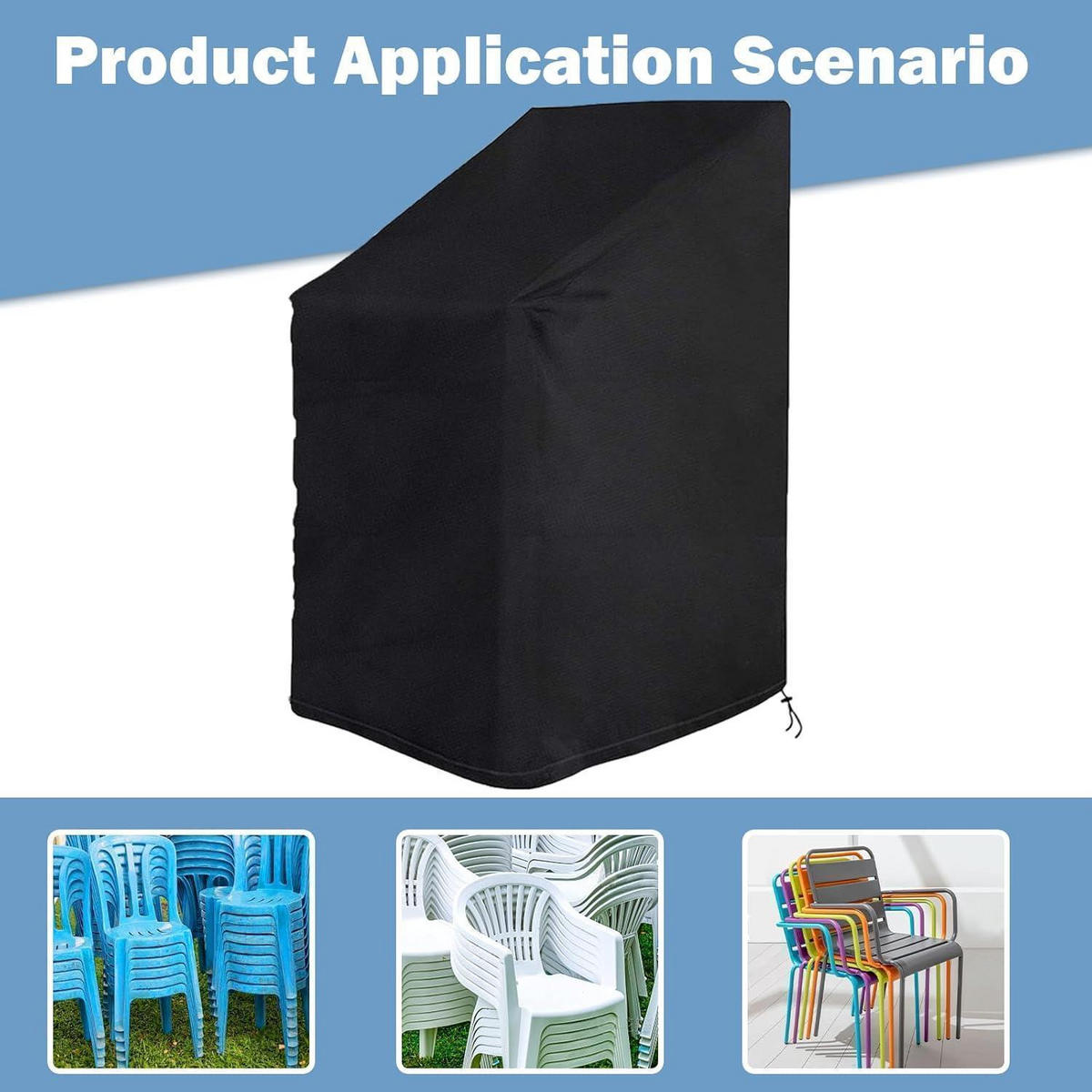 GARTENSTUHL Abdeckung Wasserdicht 120 x 75 x 75 cm - Schwarz, Textil (120/75/75cm)