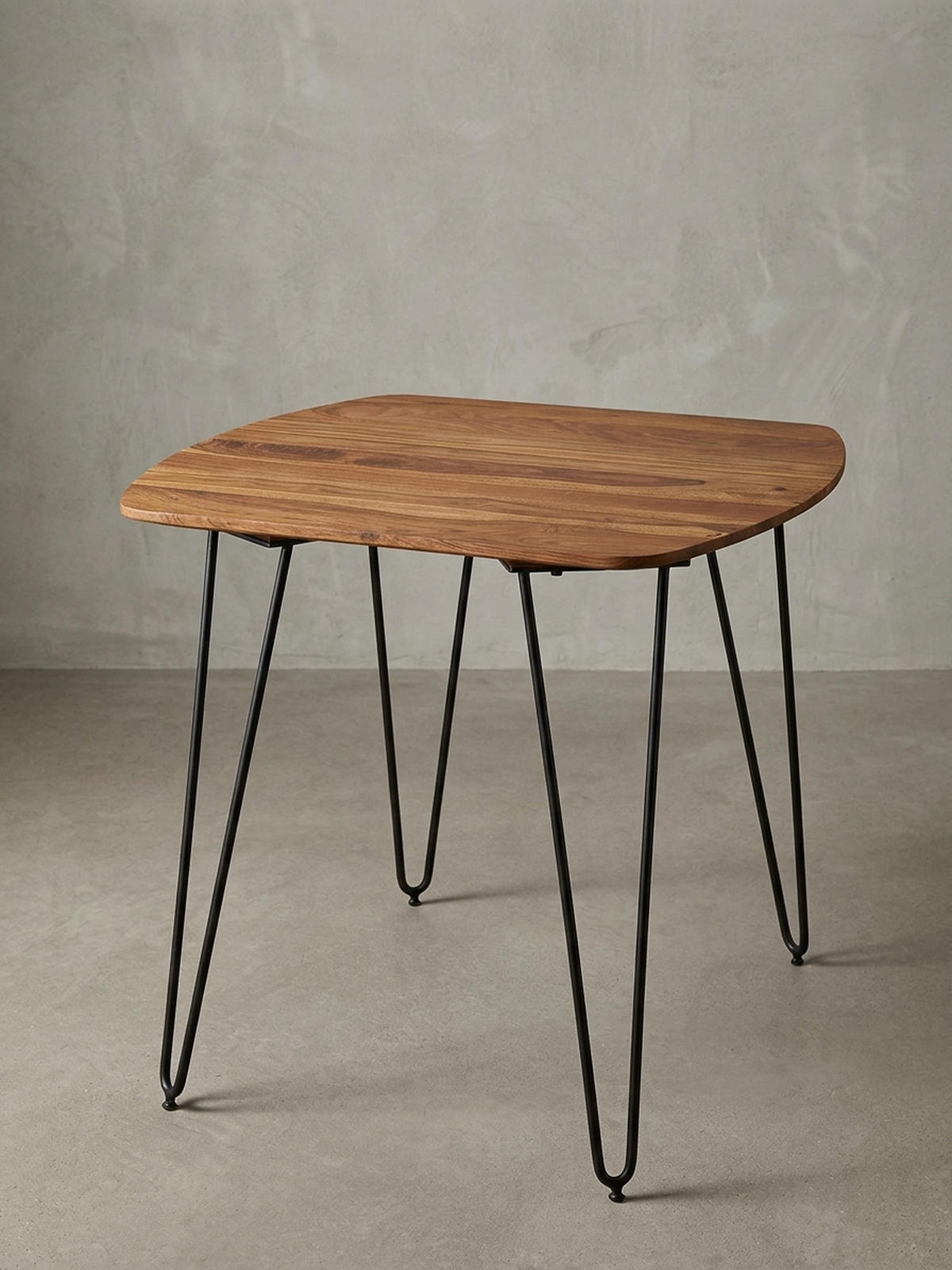 ESSZIMMERTISCH – Massivholz Braun 80x80x76 cm Modern abgerundete Ecken - Schwarz/Braun, Holz/Metall (80/80/76cm) - KADIMA DESIGN