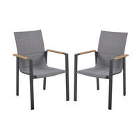 GARTENSTUHL 2er Set Fritz Stapelstuhl - Dunkelgrau, Holz (57/89/60cm) - DELUKE