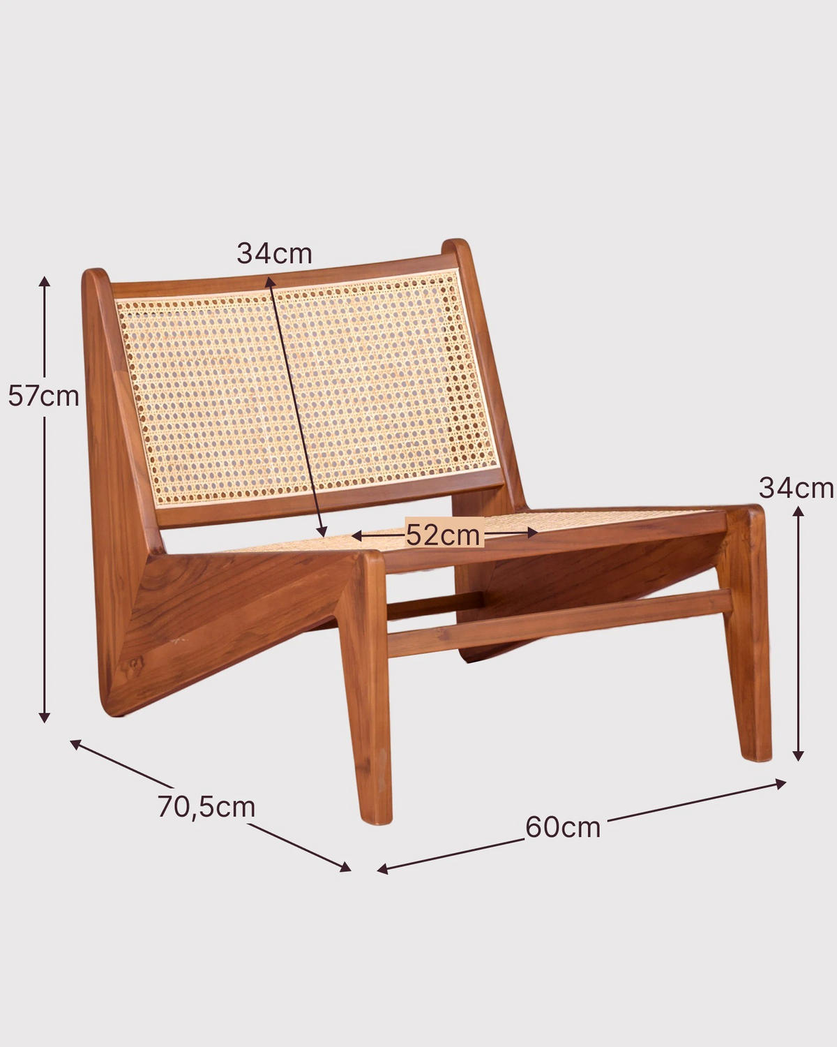 SESSEL Teakfarben - Teakfarben, Holz (60/57/71cm) - Nest Dream