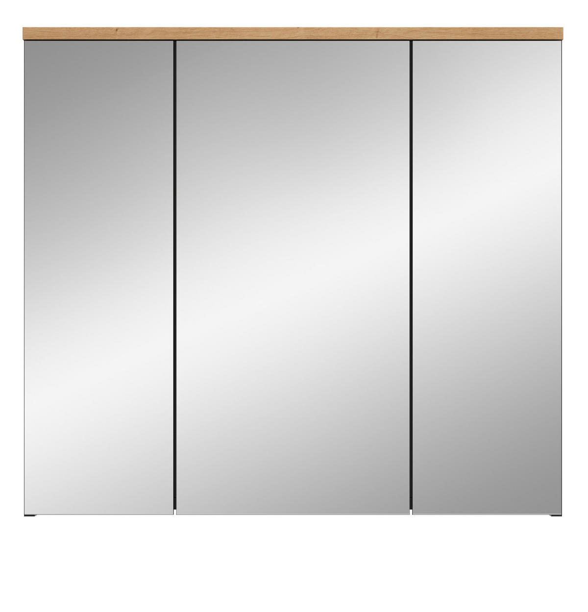 SPIEGELSCHRANK Eiche, grau 80 cm, Badschrank mit Soft-Close - Eiche Artisan/Grau, Glas/Holzwerkstoff (80/73/21cm) - Inn.Furn