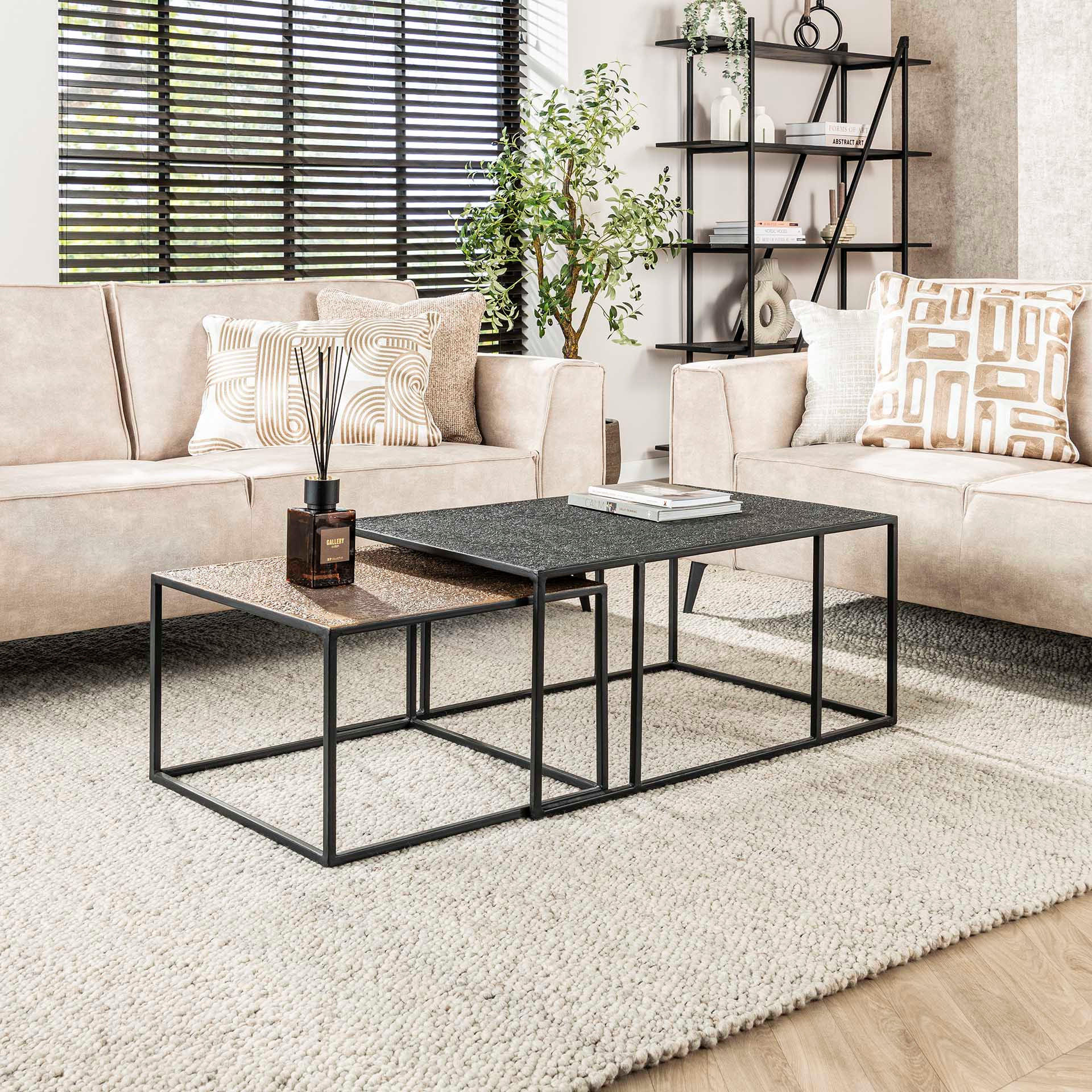 COUCHTISCH Metari Grau 60/90/40 cm 2er-Set - Grau, Holz (60/90/40cm) - Hoyz Collection