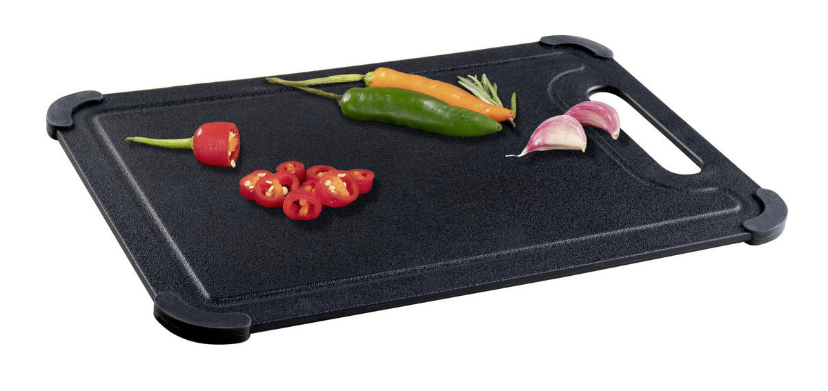 SCHNEIDEBRETT Peet 0,8/30/20,5 cm - Schwarz, Kunststoff (30/0.8cm) - Wenko