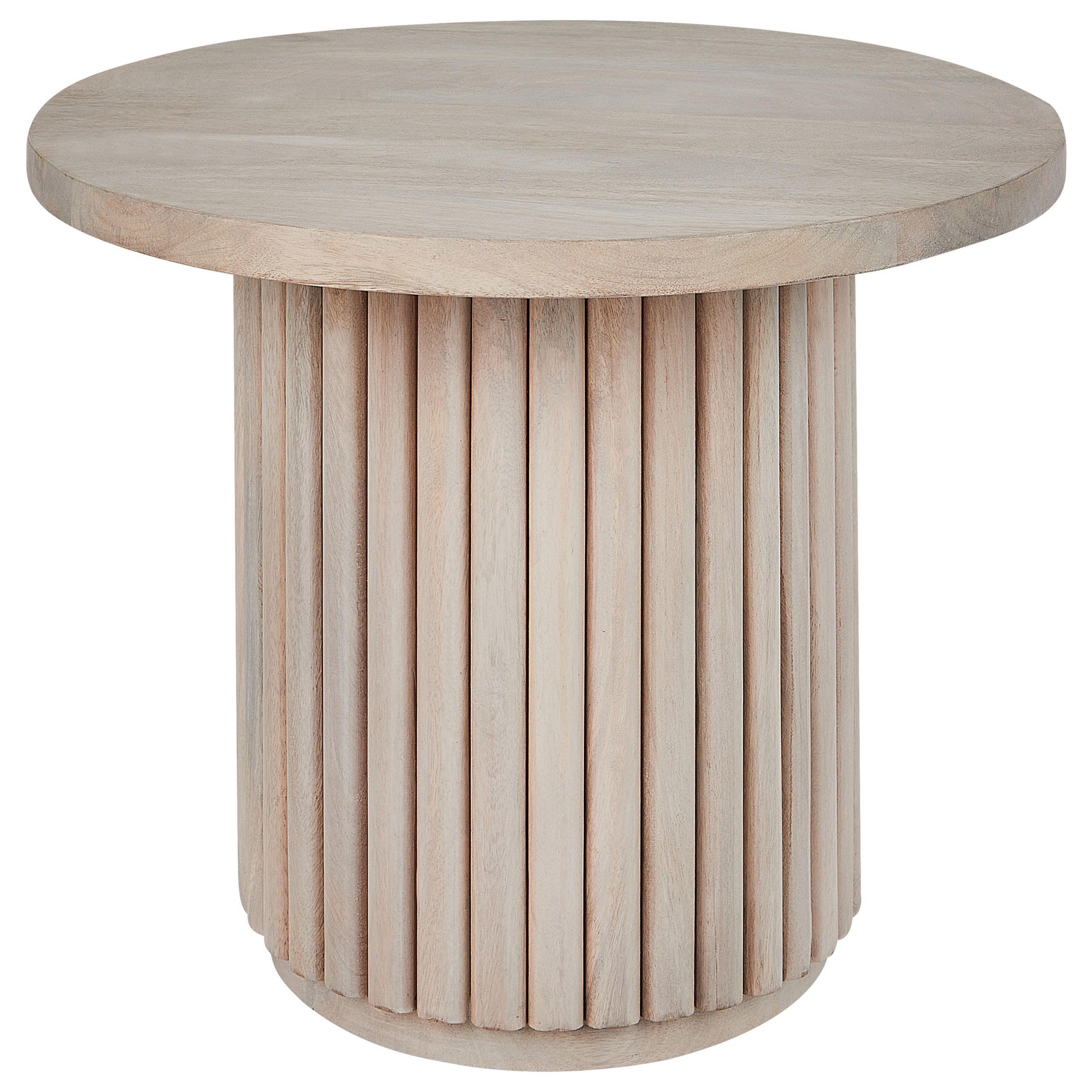 COUCHTISCH Mangoholz hellbraun rund 50 cm Lemont - Hellbraun, Holz (50/50/40cm) - Beliani