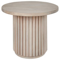 COUCHTISCH Mangoholz hellbraun rund 50 cm Lemont - Hellbraun, Holz (50/50/40cm) - Beliani