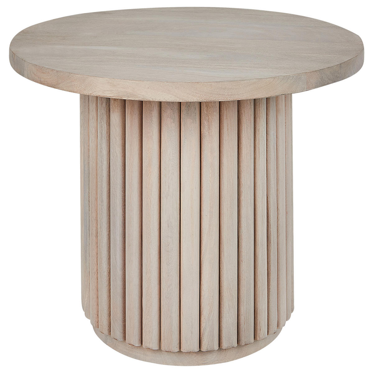 COUCHTISCH Mangoholz hellbraun rund 50 cm Lemont - Hellbraun, Holz (50/50/40cm) - Beliani