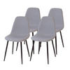 STUHL BARI Stoffbezug Metallbeine 4er Set Grau - Grau, Textil/Metall (44/87/47cm) - Albatros