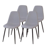 STUHL BARI Stoffbezug Metallbeine 4er Set Grau - Grau, Textil/Metall (44/87/47cm) - Albatros