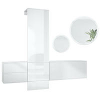 GARDEROBE DualVista Weiß Hochglanz - Weiß Hochglanz, Holzwerkstoff (208/193/35cm) - Vladon
