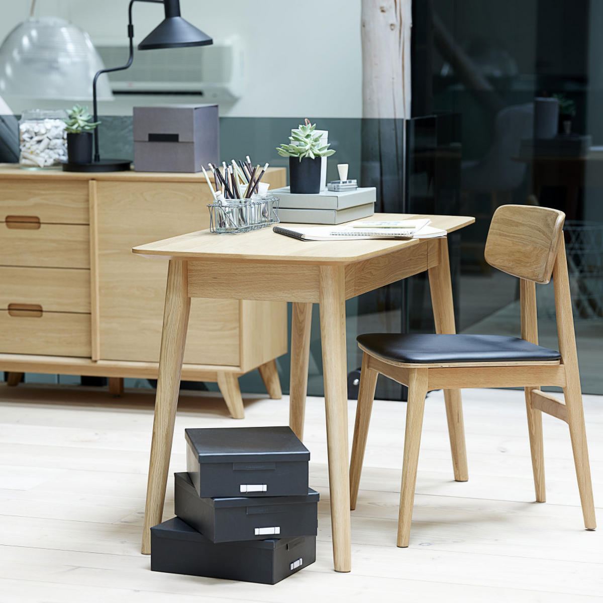 DESIGN-STUHL - Schwarz - 2er-Set - Schwarz, Holz (46/82/55cm) - Drawer