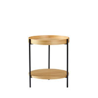 COUCHTISCH-SET 69/69/38 cm und 44/44/48 cm mit 2-stufigem Design und Metallgestell, Natur - Naturfarben, Holzwerkstoff (50/50/48cm) - Modfu