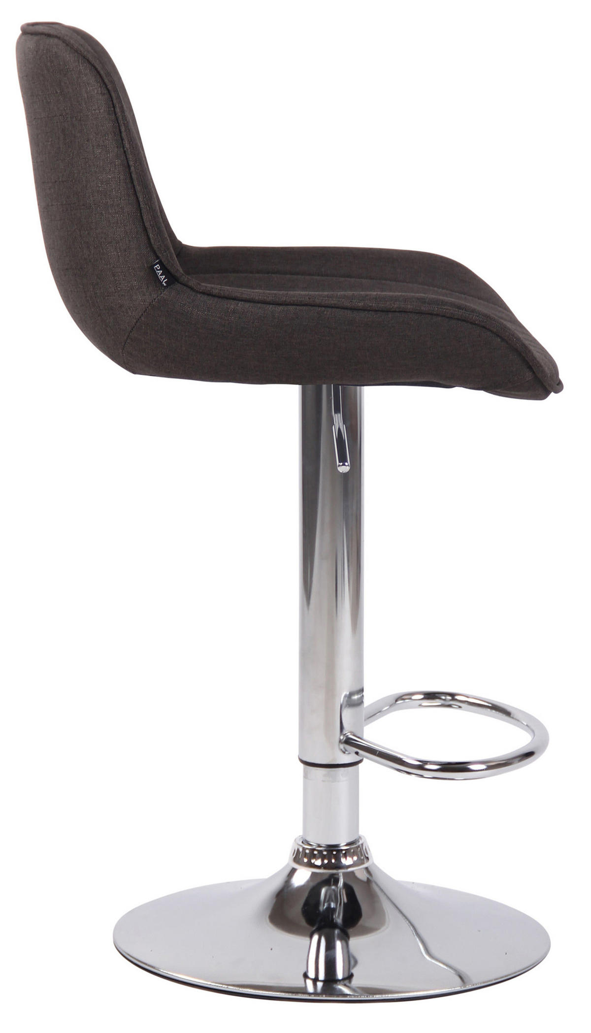 BARHOCKER Lento, Gestell Metall in Chromoptik, Stoff Dunkelgrau - Chromfarben/Dunkelgrau, Textil/Metall (50/100/50cm) - TPFLiving