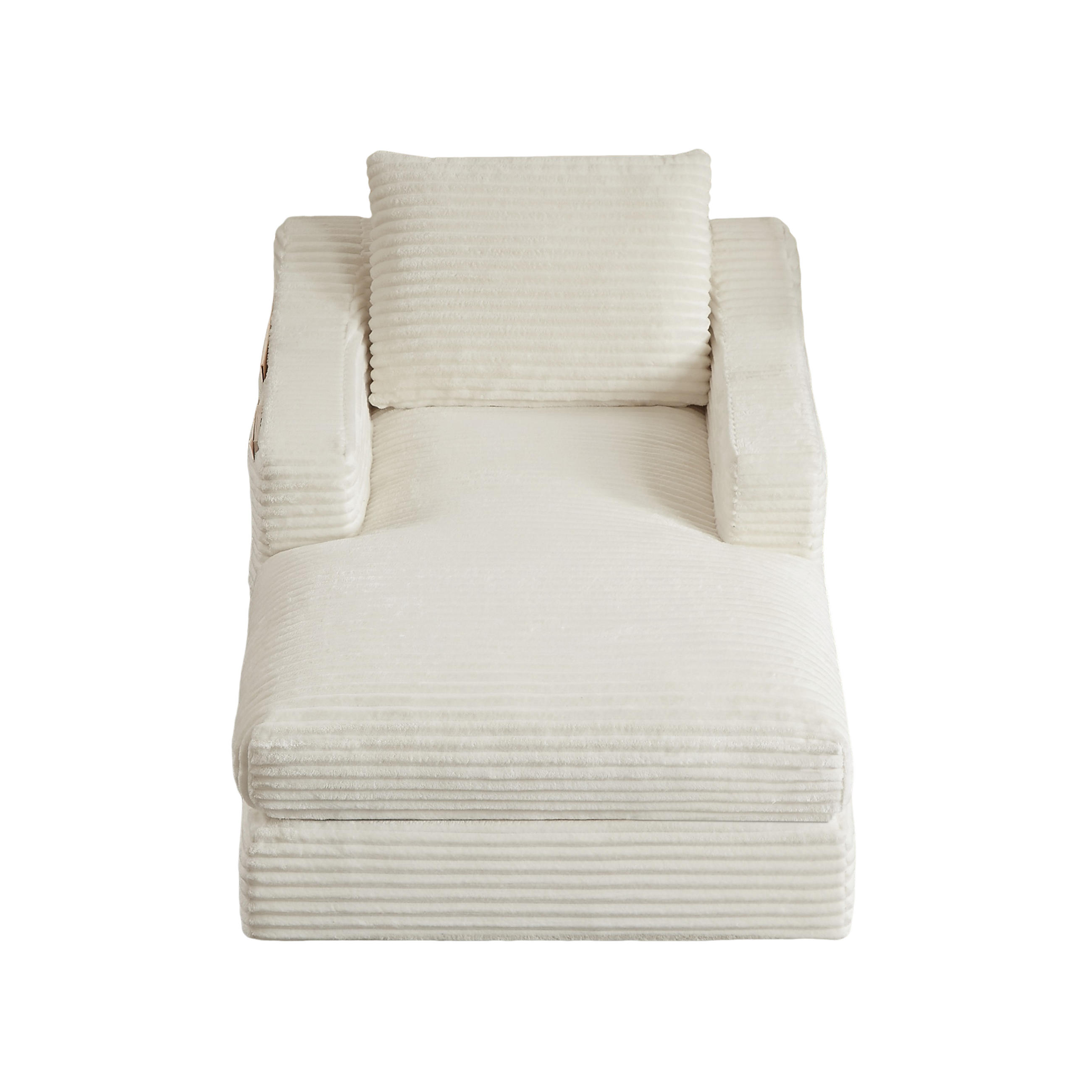 SOFAELEMENT 160/100/85 cm Weiß Cord mit Aufbewahrungstasche - Weiß, Textil (162/68/100cm) - Oxeza