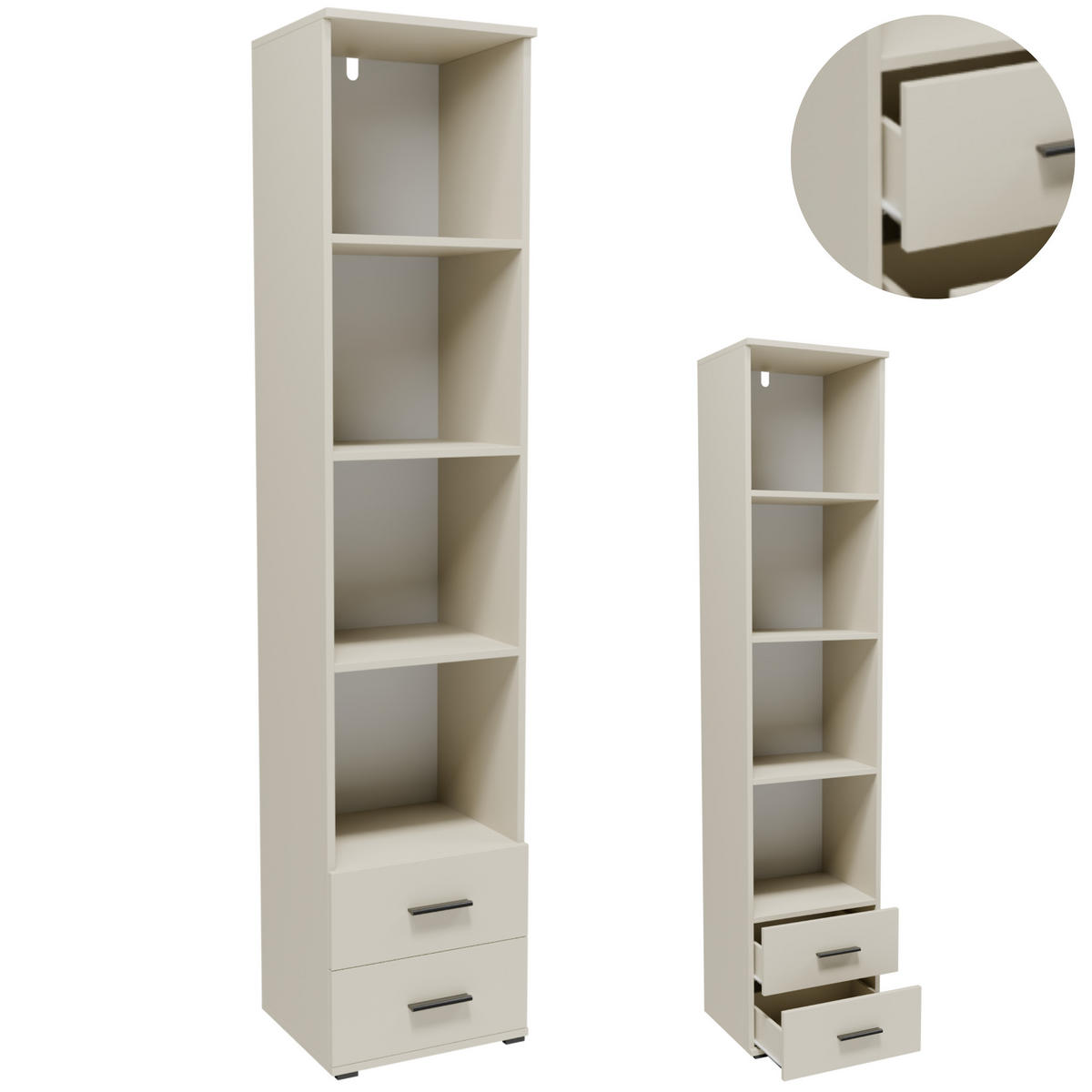 BÜCHERREGAL CR3-ST3 Kaschmir 40/34/180 cm - Kaschmir, Holzwerkstoff (40/180/34cm)