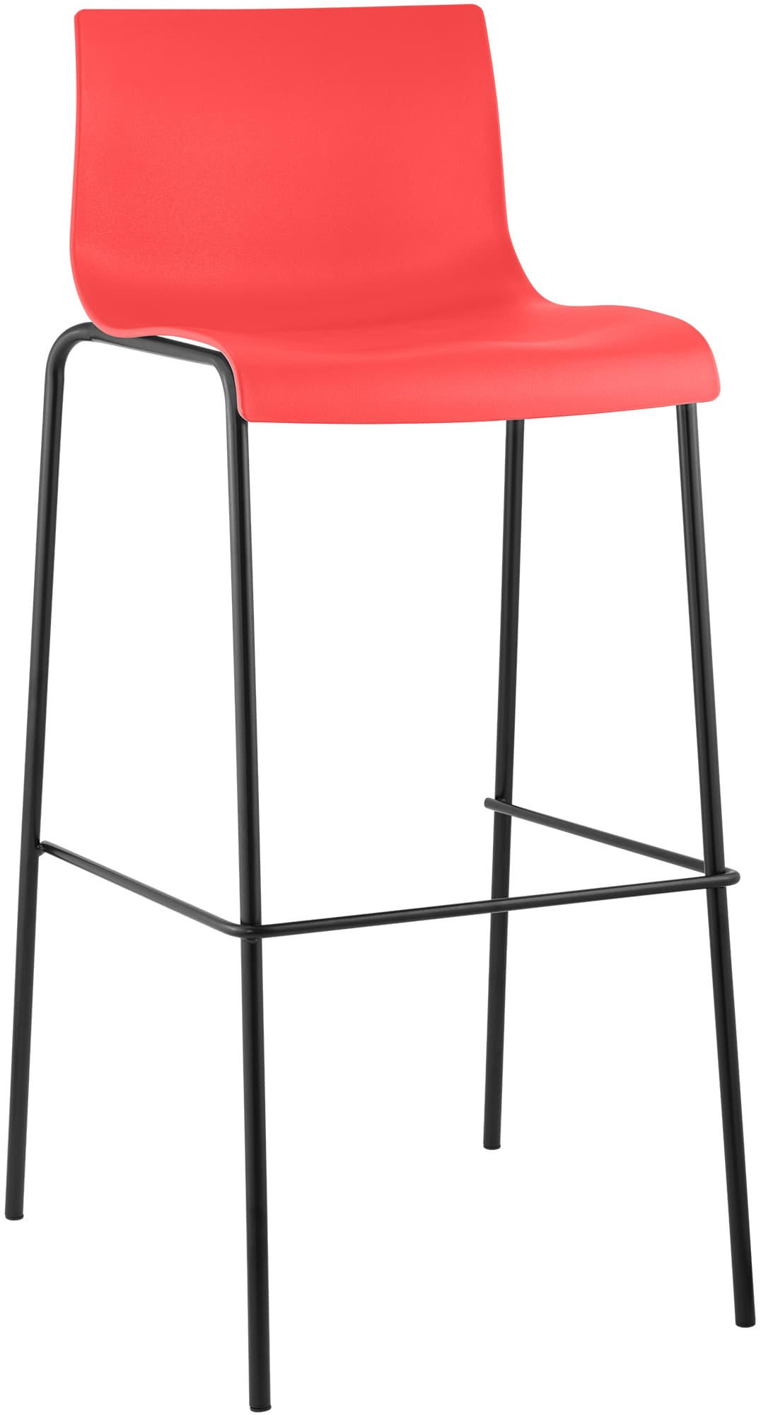 BARHOCKER Tenar Kunststoff Rot Schwarz - Rot, Kunststoff (43/100/48cm) - DELUKE