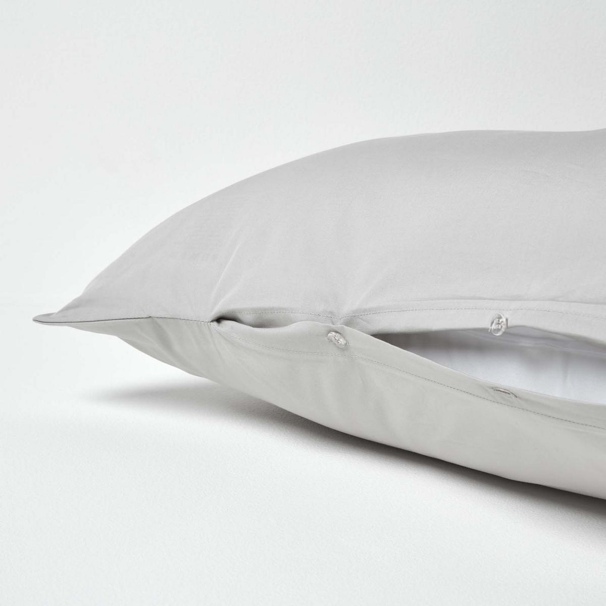 KISSENBEZUG für V-Form-Kissen, Perkal, Fadendichte 200 - Grau, Textil (38/76cm) - Homescapes