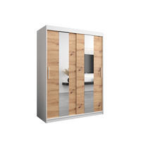 SCHWEBETÜRENSCHRANK 200/150/62 2-türig - Silberfarben/Eiche Artisan, Holz/Kunststoff (150/200/62cm) - Abiks Möbel