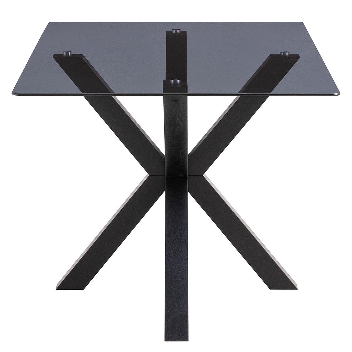 ESSTISCH - Glas / Massivholz - Eiche - Eichefarben/Schwarz, Glas/Holz (90/160/76cm) - home24
