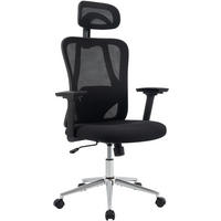 CHEFSESSEL Kunststoff Schwarz - Chromfarben/Schwarz, Kunststoff/Textil (70/120/57cm) - CLP