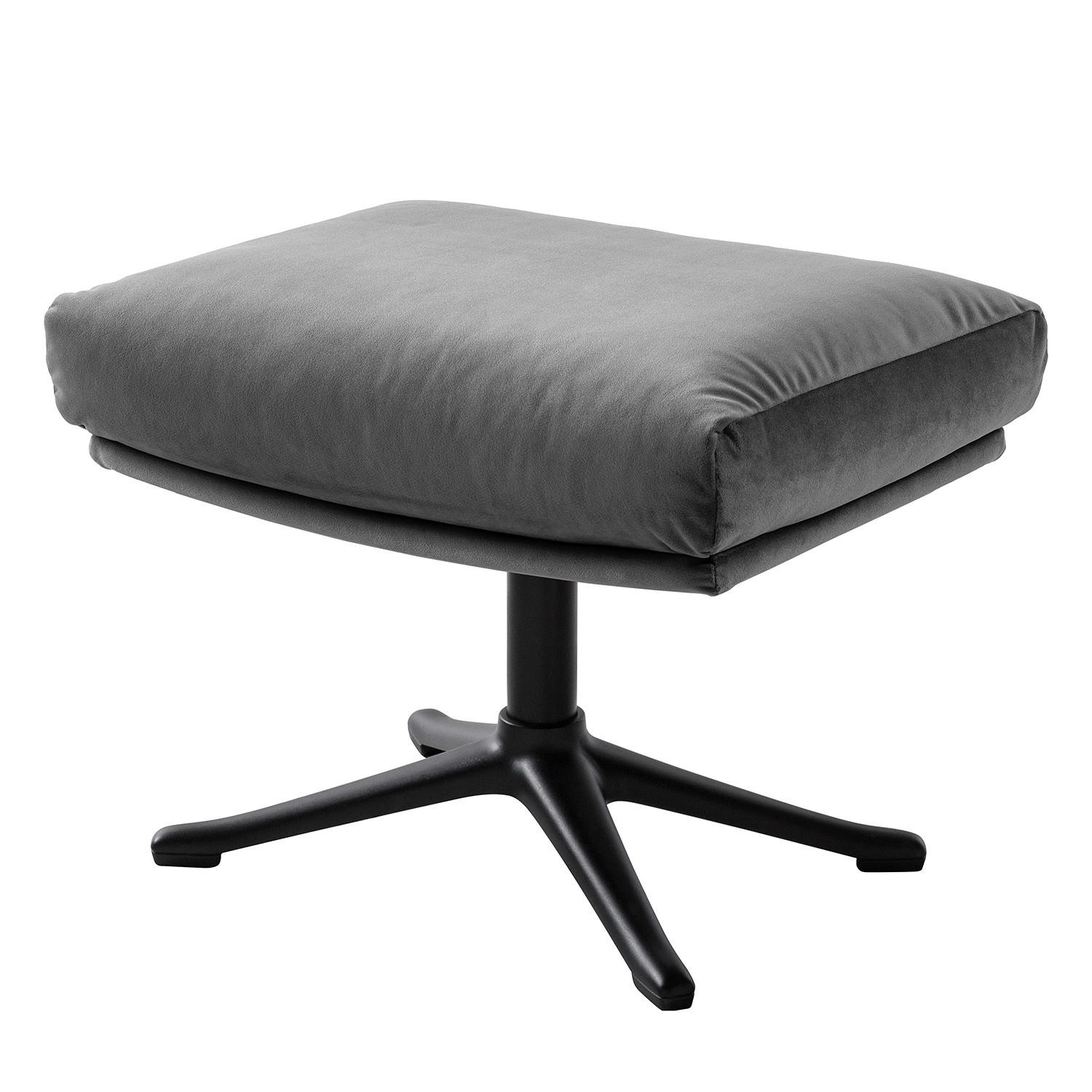 POLSTERHOCKER mit Kreuzfuß - Schwarz/Grau, Textil/Metall (51/37/41cm) - home24