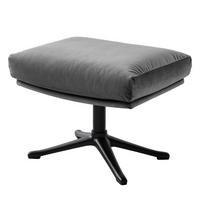 POLSTERHOCKER mit Kreuzfuß - Schwarz/Grau, Textil/Metall (51/37/41cm) - home24