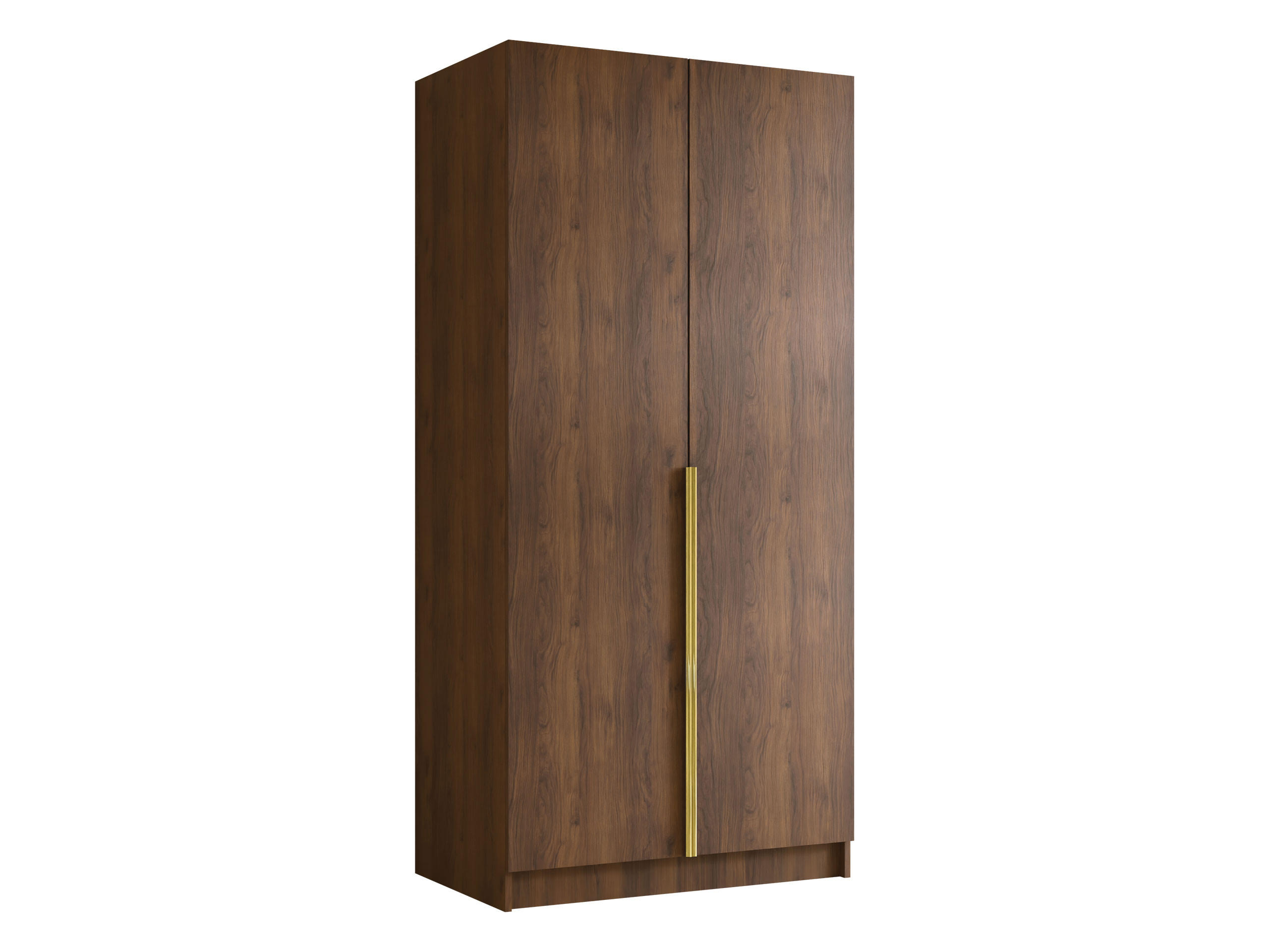 KLEIDERSCHRANK Bono I - Goldfarben/Nussbaumfarben, Holzwerkstoff/Metall (100/215/58cm) - MIRJAN24