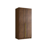 KLEIDERSCHRANK Bono I - Goldfarben/Nussbaumfarben, Holzwerkstoff/Metall (100/215/58cm) - MIRJAN24