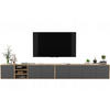 TV-LOWBOARD 2-er Set Apollo Eiche wotan Graphit Matt 150 cm - Graphitfarben, Holzwerkstoff (300/39/35cm) - Meble Lindner