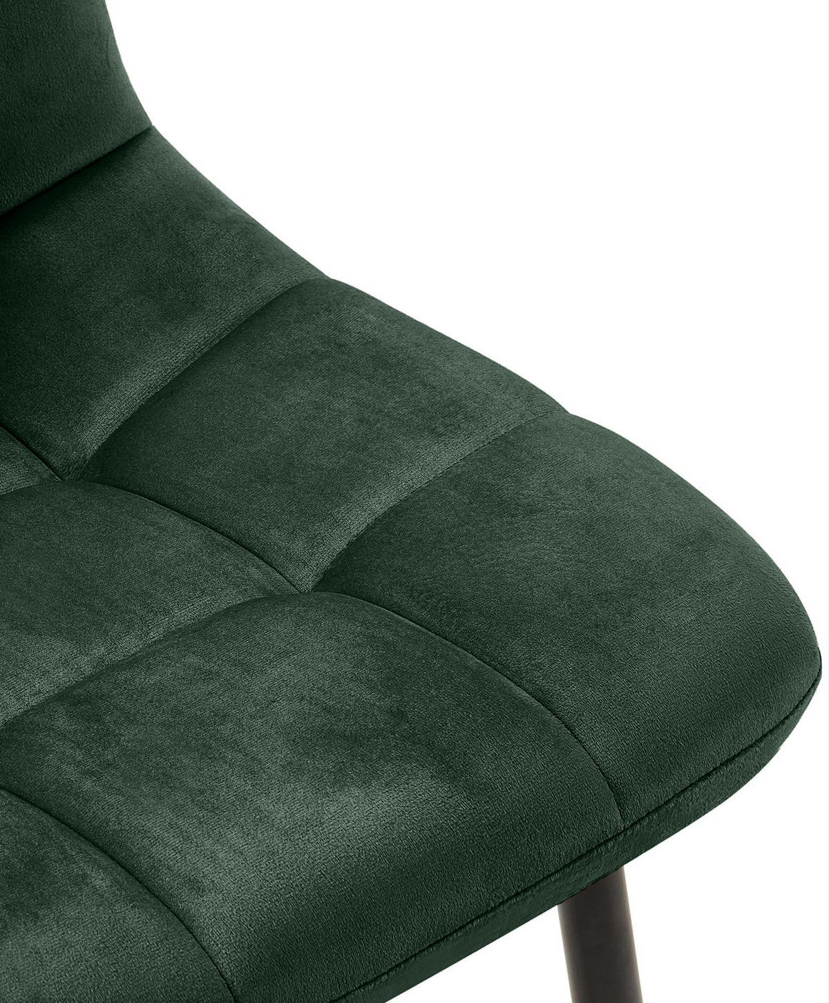 STUHL 4er Set Samt Grün - Schwarz/Grün, Textil/Metall (45/84/55cm) - CLP