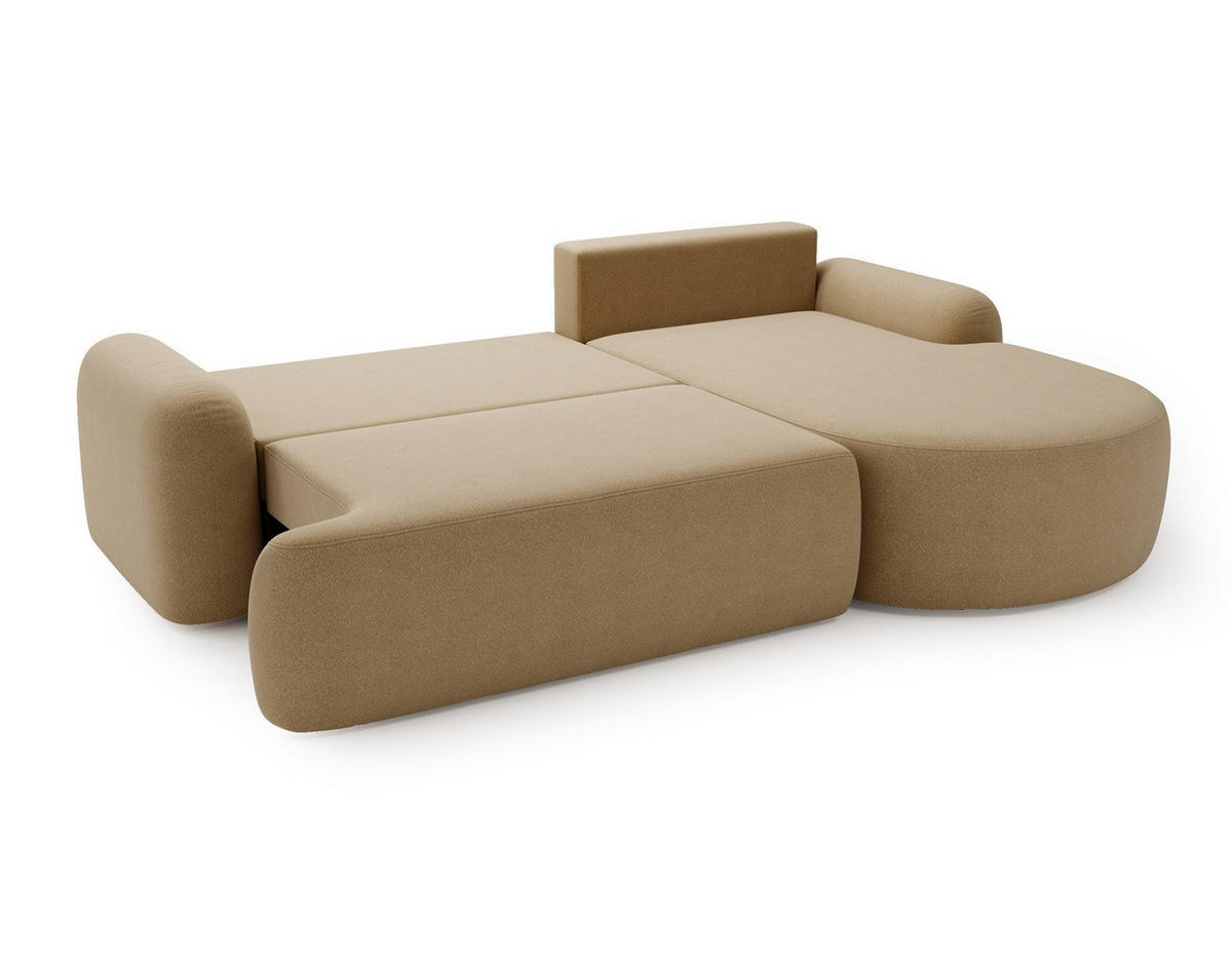 ECKSOFA DION CAPPUCCINO L - Rechts - Cappuccino, Textil (261/177cm) - Luxkor24