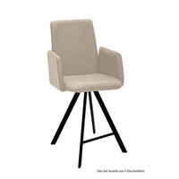 THEKENSTUHL (4er-Set) Deerdre 52x109x60 Schwarz/Natur - Schwarz/Naturfarben, Kunststoff (60/109/52cm) - 58aufmkessel