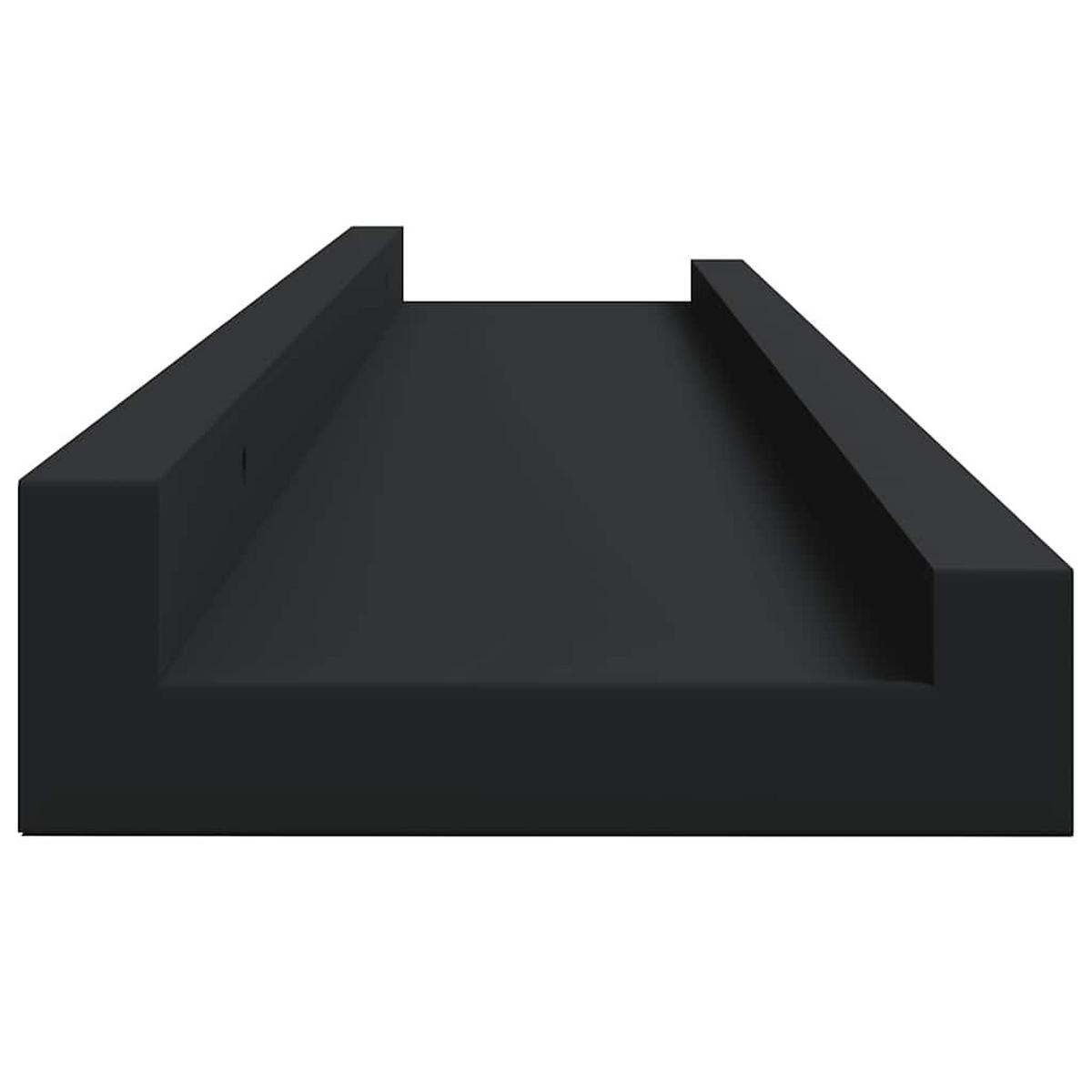 WANDREGALSET U-Form 2-teilig 80/9/3 cm aus MDF Schwarz - Schwarz, Holzwerkstoff (80/3/9cm) - vidaXL