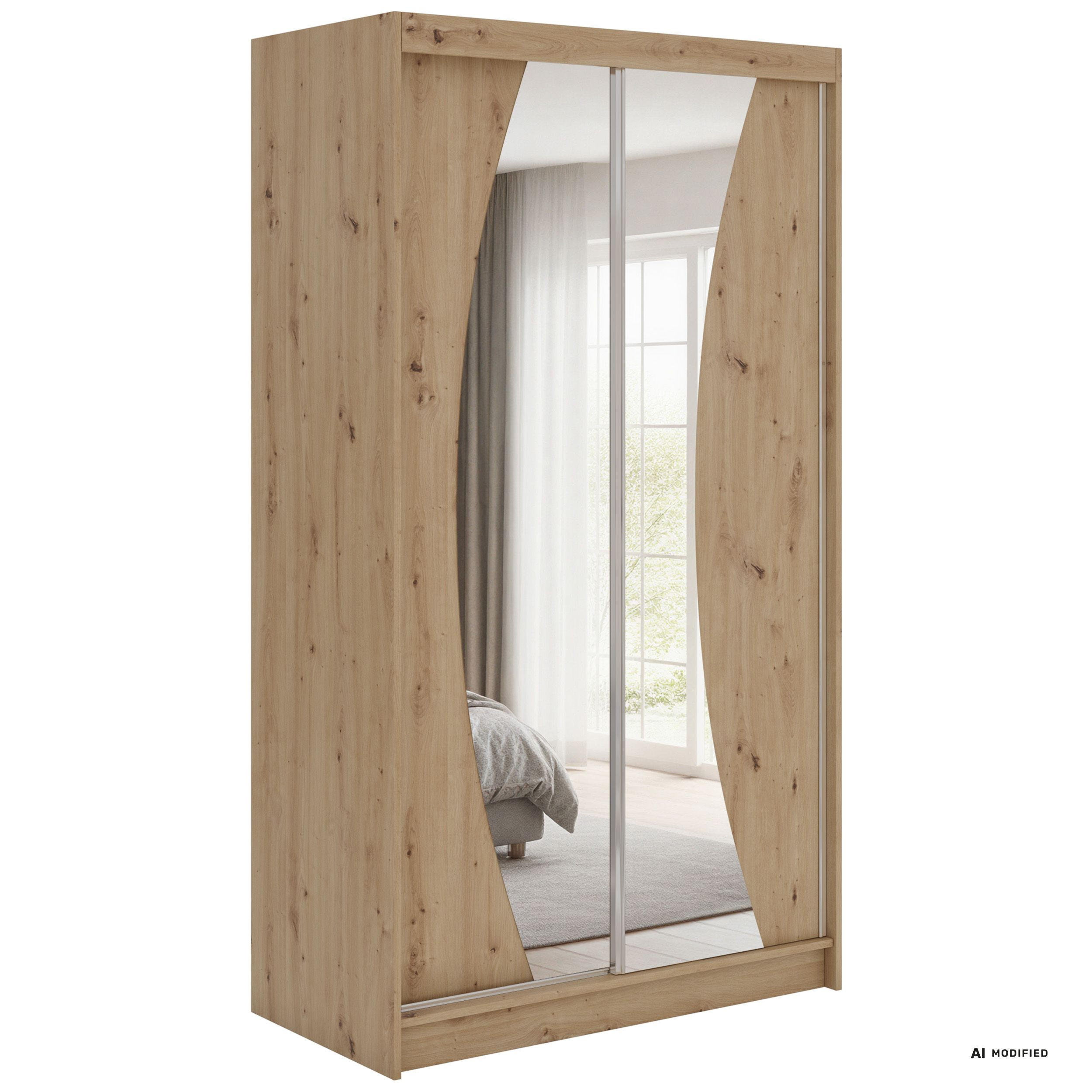 MKS Schwebetürenschrank Eiche Artisan 120x216x61 cm