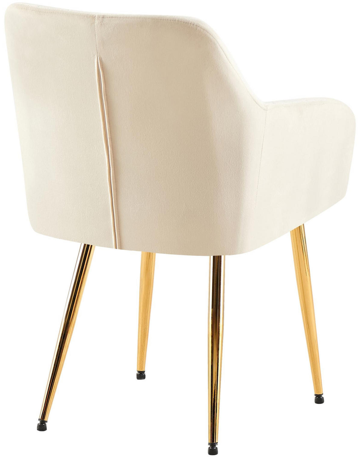 ARMLEHNENSTUHL 2er Set Samt Creme - Goldfarben/Creme, Textil (53/83/61cm) - CLP