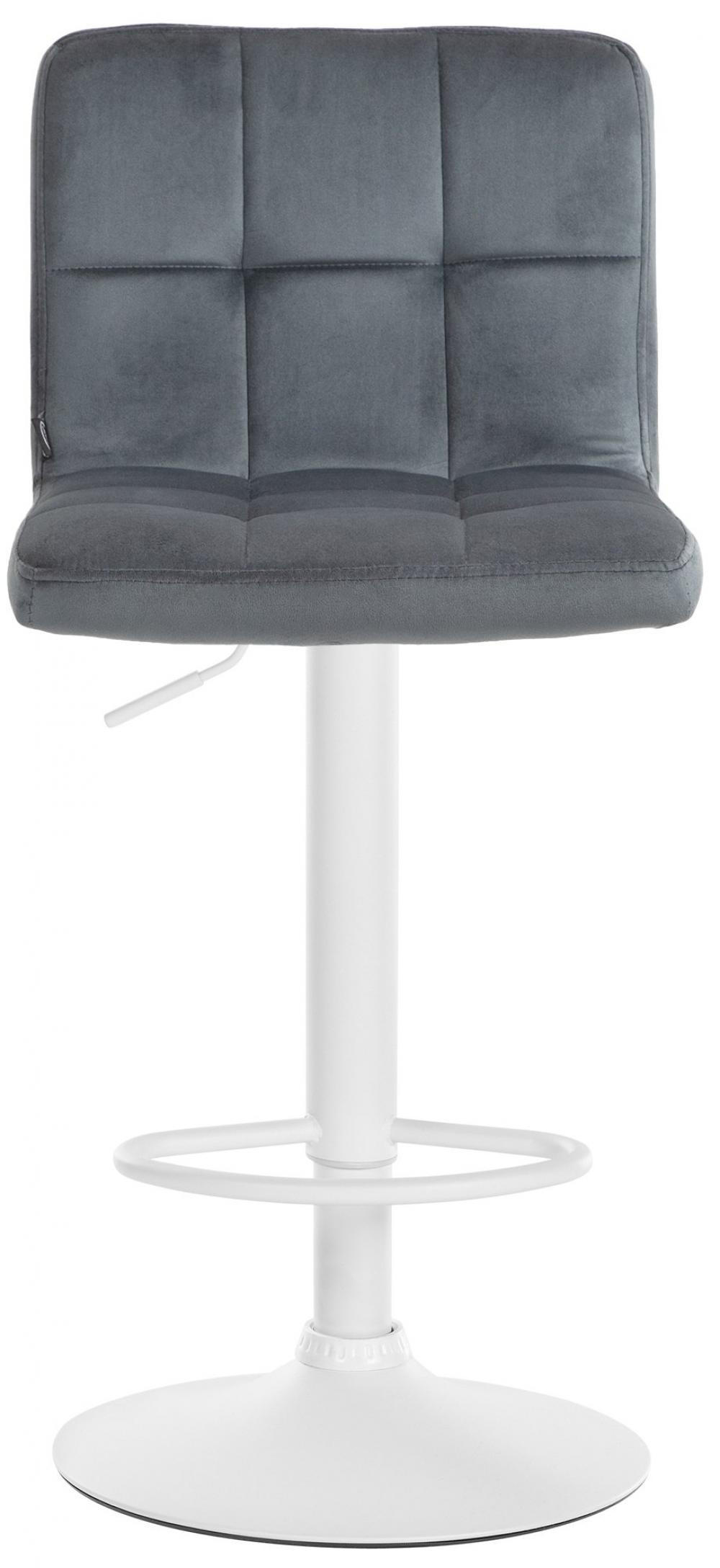 BARHOCKER Samt dunkelgrau - Dunkelgrau/Weiß, Textil/Metall (46/94/47cm) - CLP