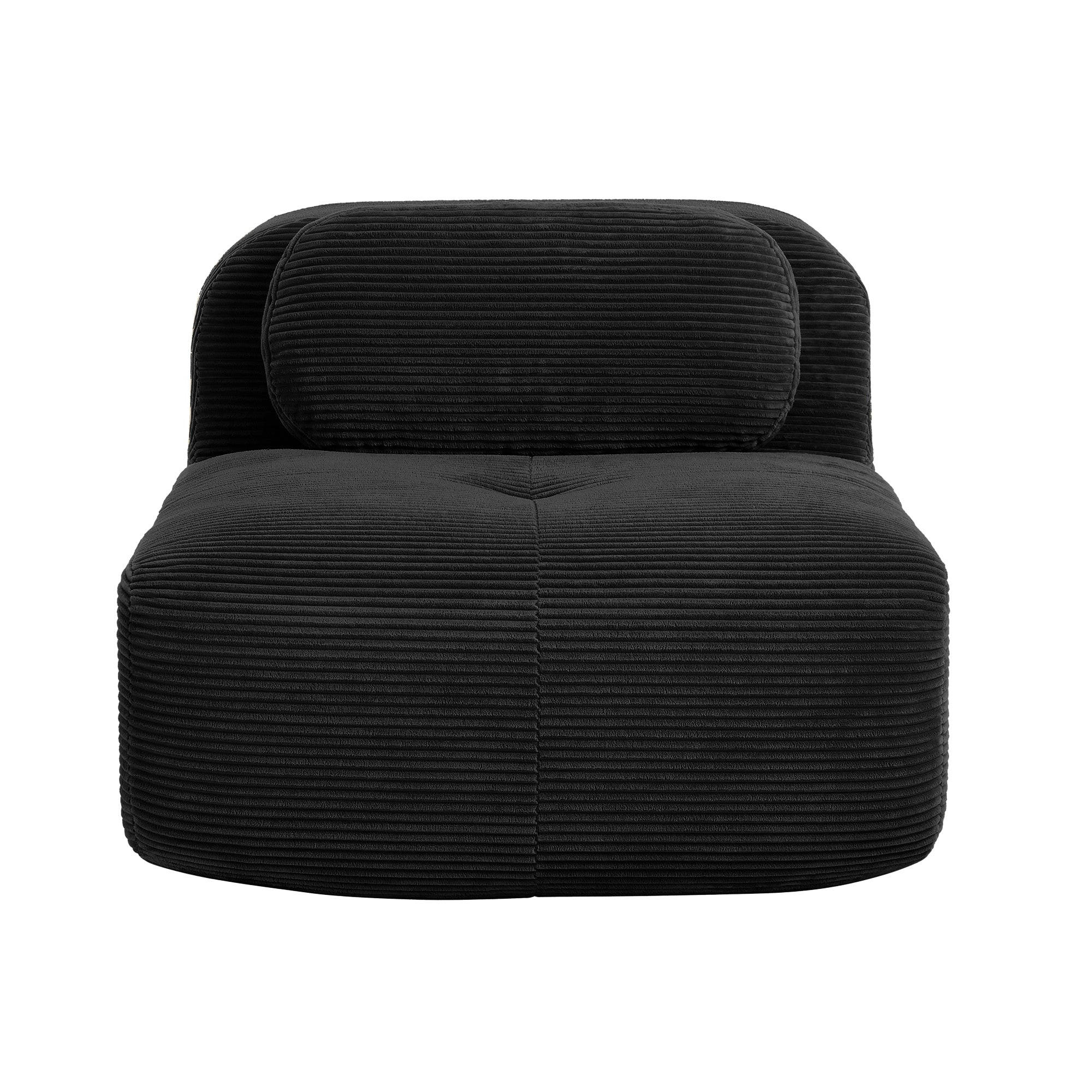 SOFAMODUL in cordstoff schwarz ohne armlehnen & modular - Schwarz, Textil (103/75/90cm) - Urban Meuble