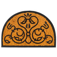 ROHOŽ - oranžová/čierna, textil/plast (60/40cm) - Relaxdays
