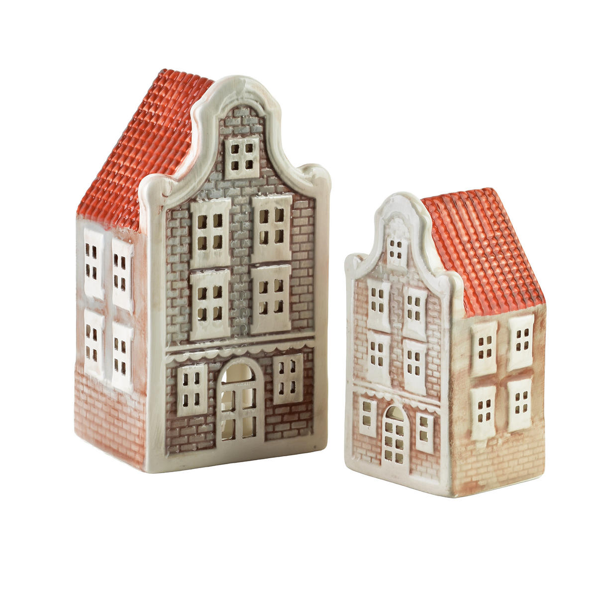 TEELICHTHALTER Hytte Beige 6,5x5,5x12 cm Keramik - Beige, Keramik (6.5/12cm) - Mondex