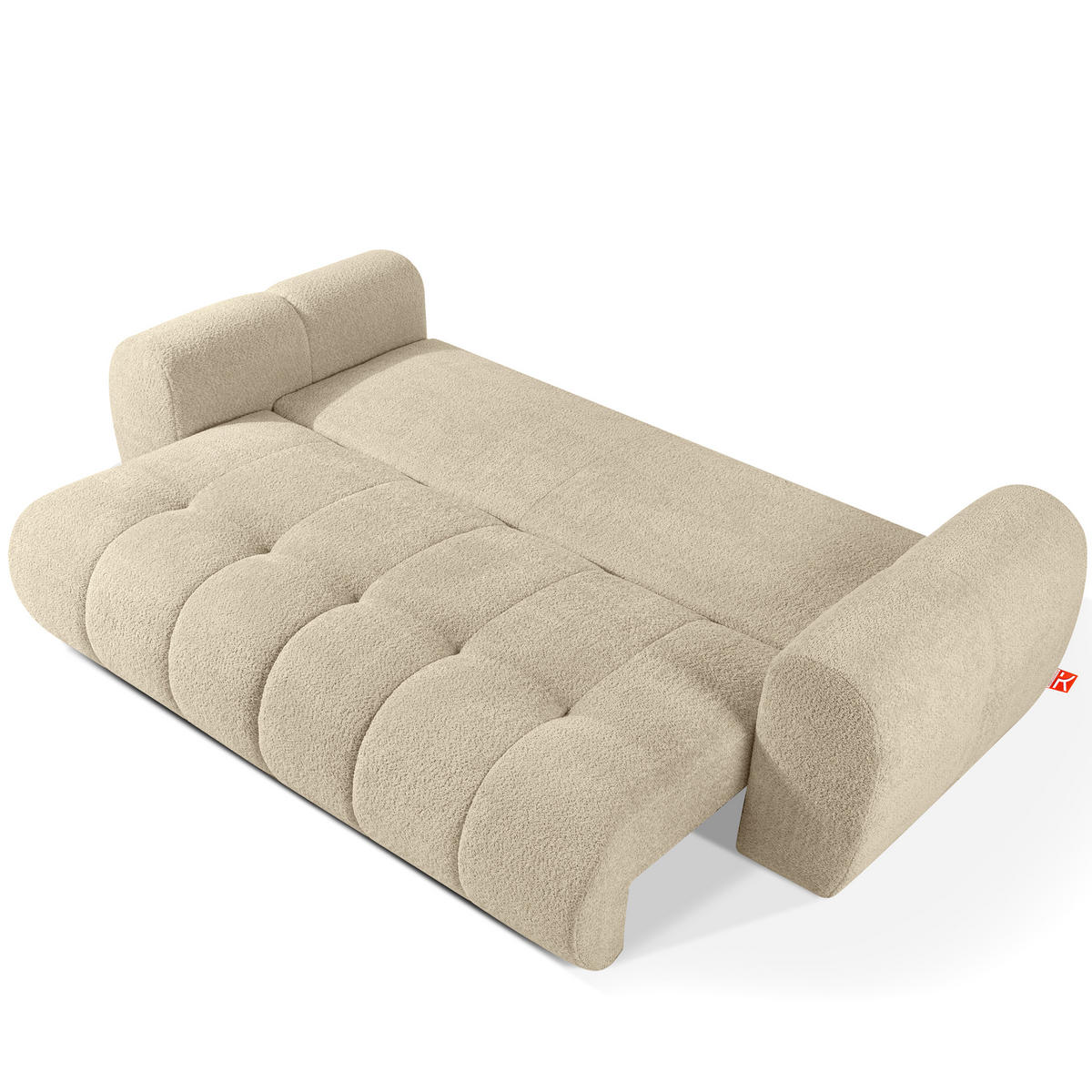 EINZELSOFA LIRA, Hellbeige, Bouclé - Beige, Holz/Holzwerkstoff (256/84/112cm) - KONSIMO®